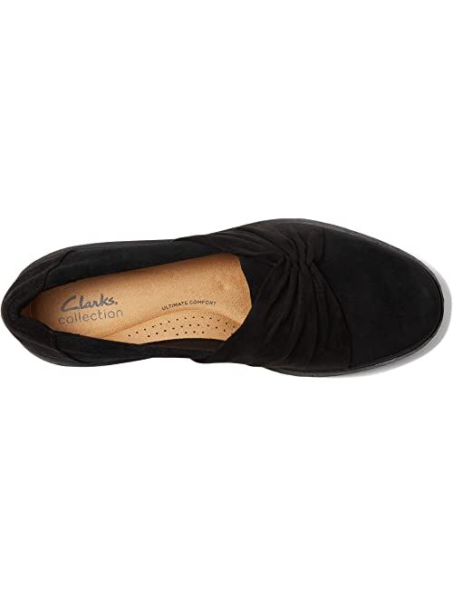 Clarks Calla Style Suede Ruching Detail Loafer