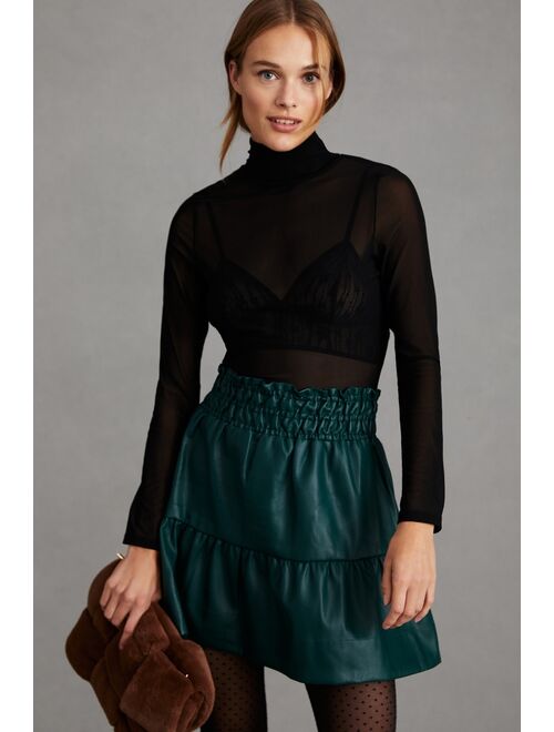 The Somerset Collection by Anthropologie  Faux Leather Mini Skirt