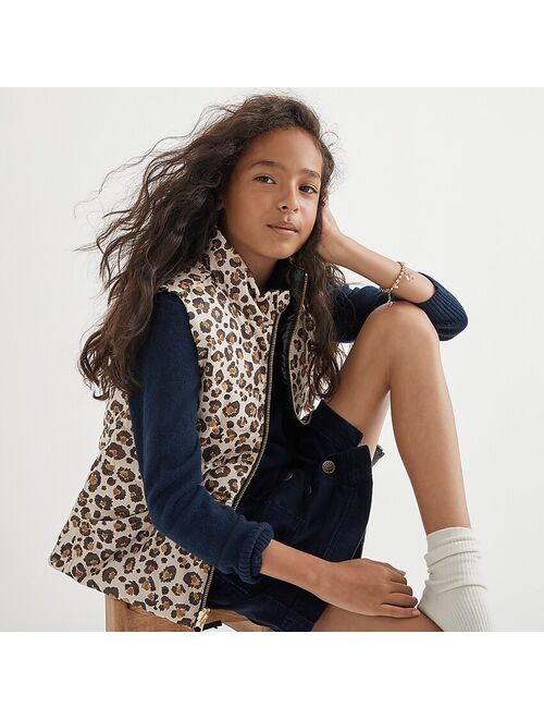 J.Crew Girls' reversible printed puffer vest with eco-friendly PrimaLoft