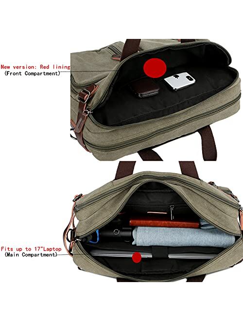 BAOSHA Convertible Briefcase Backpack 17 Inch Laptop Bag Case Business Briefcase HB-22