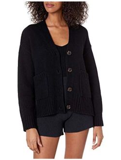 Women's Brigitte Chunky Button Front Pocket Ribbed Cardigan