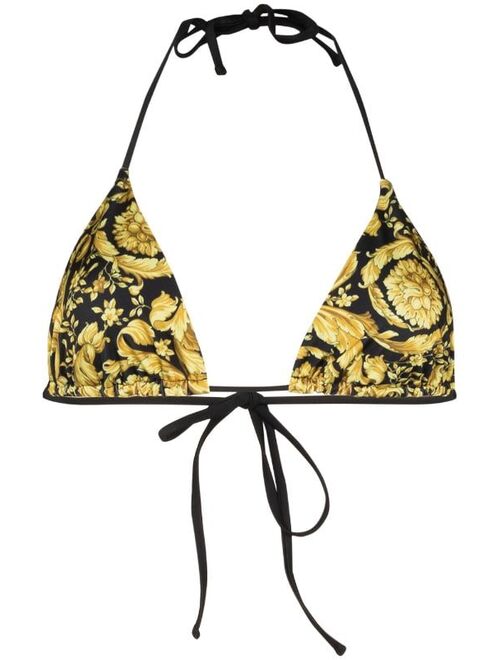 Versace Barocco-print bikini top