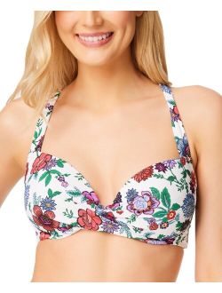 Forget Me Not Twisted Floral Bikini Top