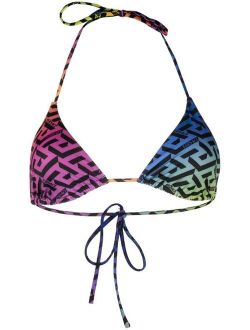 monogram triangle bikini top
