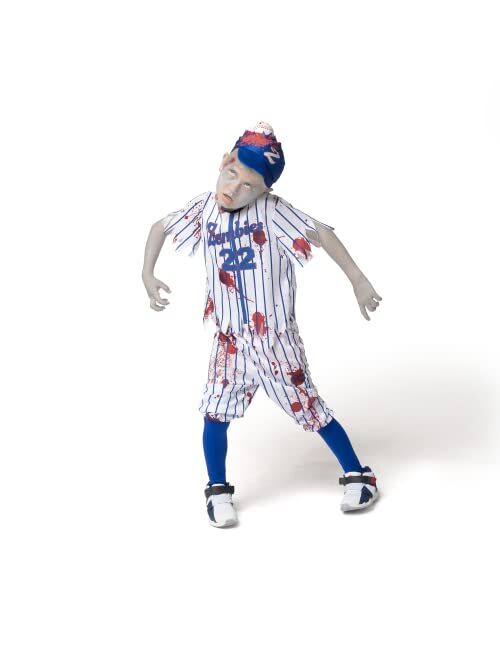 Spooktacular Creations Child Boy Blue Baseball Zombie Costume for Halloween Dress Up Parties, Zombie Theme Party Costumes-S