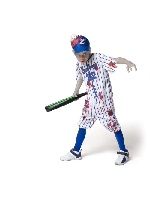 Spooktacular Creations Child Boy Blue Baseball Zombie Costume for Halloween Dress Up Parties, Zombie Theme Party Costumes-S