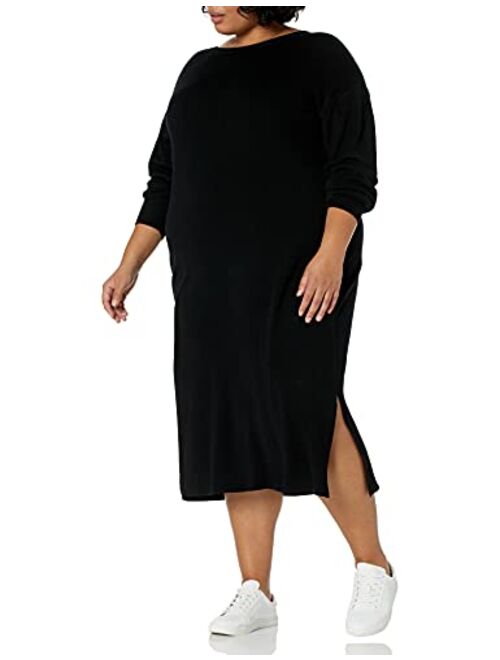 The Drop Women's Suki Rib Midi V-Back Sweater Dress