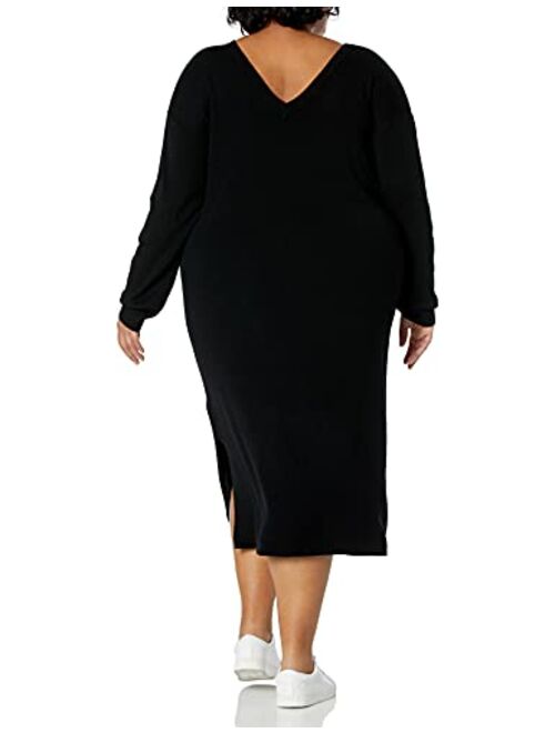 The Drop Women's Suki Rib Midi V-Back Sweater Dress