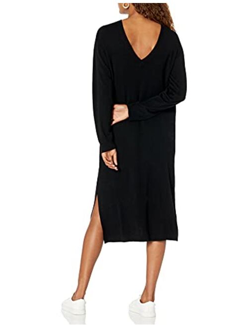 The Drop Women's Suki Rib Midi V-Back Sweater Dress