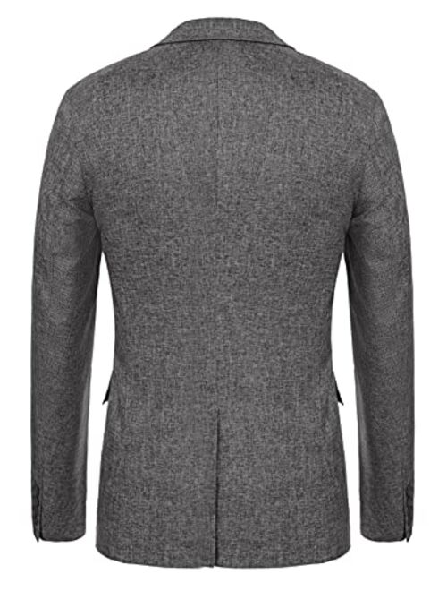PJ PAUL JONES Men's Casual Slim Fit Blazer Jacket One Button Lightweight Sport Coat