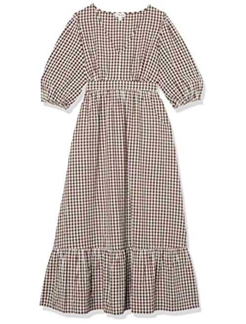 The Drop Women's Calie V-Neck Puff Sleeve Maxi Dress