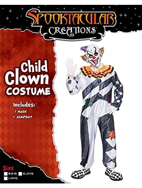 Spooktacular Creations Scary Clown Costume Kids Deluxe Set for Halloween Dress Up Party, Role Play and Carnival Cosplay