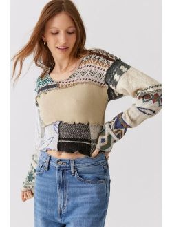 Remade Pieced Cropped Sweater