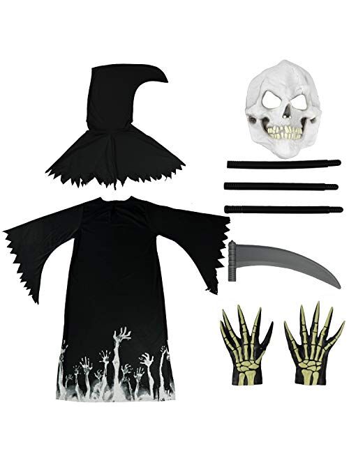 Spooktacular Creations Kids Grim Reaper Glow in the Dark Deluxe Phantom Costume