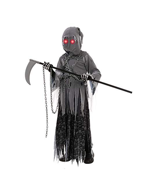 Spooktacular Creations Soul Taker Child Reaper Costume with Glowing Eyes for Halloween Trick-or-Treating