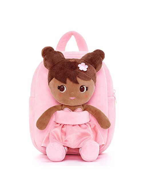 Lazada Girls Backpack with Doll Toddler Toys Baby Girls Gifts Rag Dolls Brown 9.5