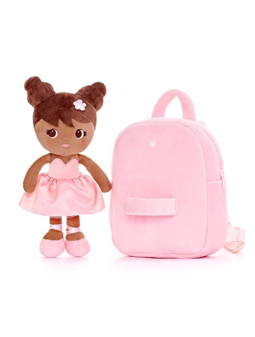 Lazada Girls Backpack with Doll Toddler Toys Baby Girls Gifts Rag Dolls Brown 9.5