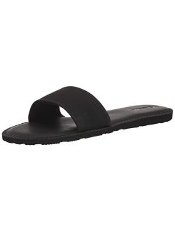 Women's Simple Synthetic Leather Strap Slide Sandal
