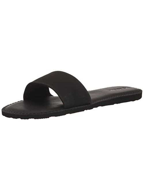 Volcom Women's Simple Synthetic Leather Strap Slide Sandal