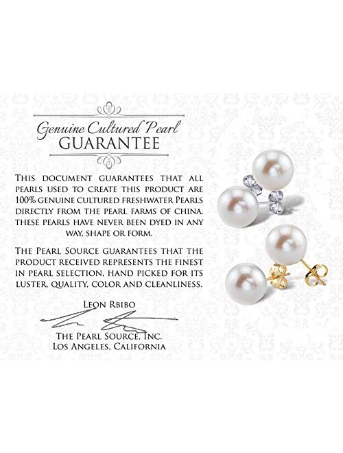 Freshwater Cultured Pearl Earrings for Women with Flower Design in Sterling Silver and Cubic Zirconia - THE PEARL SOURCE