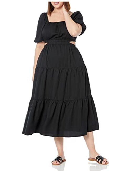 The Drop Women's Anaya Square Neck Cut-out Tiered Maxi Dress