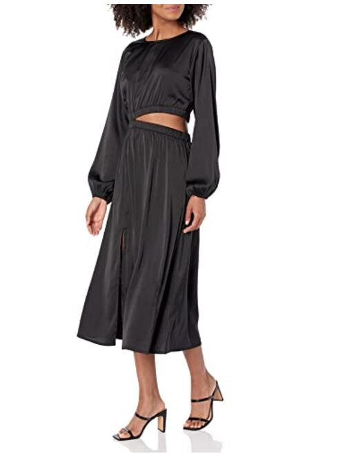 The Drop Women's Jacob Silky Long Sleeve Modest Cut Out Midi