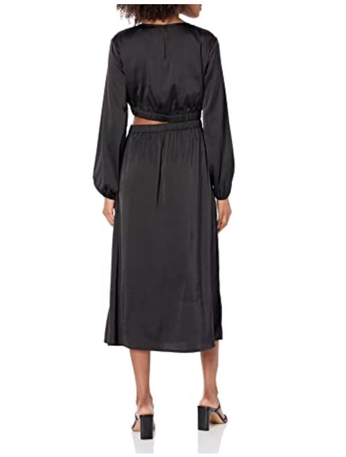 The Drop Women's Jacob Silky Long Sleeve Modest Cut Out Midi