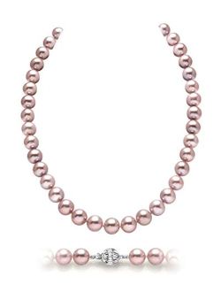AAA Quality Round Pink Freshwater Cultured Pearl Necklace for Women