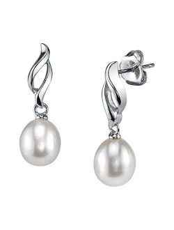 8-9mm Genuine Freshwater Cultured Pearl Lora Earrings for Women