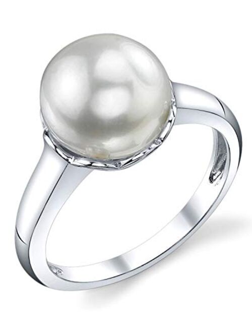 Freshwater Cultured Pearl Ring for Women with 11-12mm Round White Pearl and Sterling Silver Band - THE PEARL SOURCE