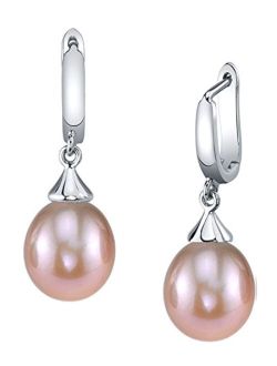 Drop Shape Pink Freshwater Cultured Pearl Elegance Earrings for Women