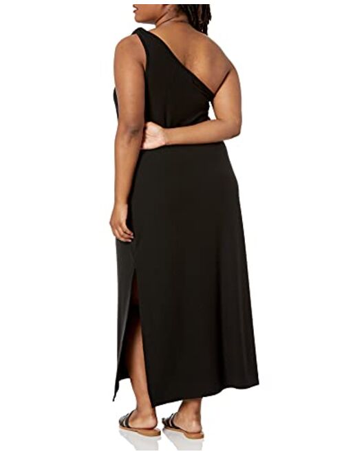 The Drop Women's Mickey Loose-fit One-shoulder Cutout Rib Knit Maxi Dress
