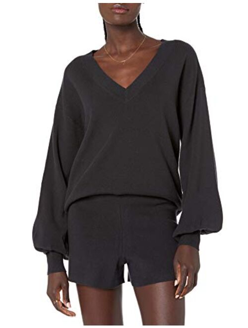 The Drop Women's Mia Bell Sleeve V-Neck Supersoft Sweater