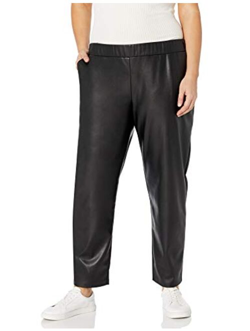 The Drop Women's @Lisadnyc Vegan Leather Pull-On Jogger