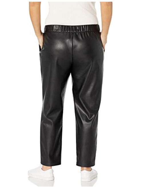 The Drop Women's @Lisadnyc Vegan Leather Pull-On Jogger