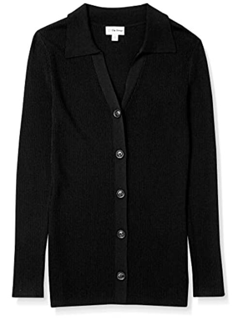 The Drop Women's Constance Rib Button Down Sweater