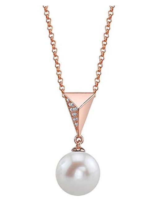 THE PEARL SOURCE 8-9mm Genuine Freshwater Cultured Pearl Becky Pendant Necklace for Women