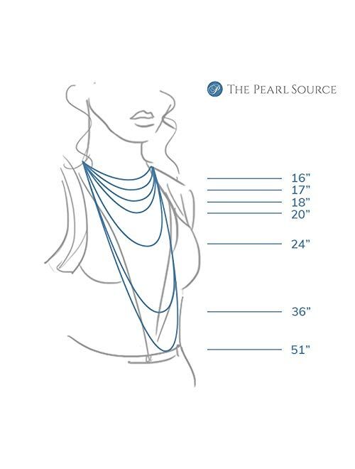 THE PEARL SOURCE Triple Strand White Freshwater Cultured Pearl Necklace for Women in 18-19-20" Matinee Length