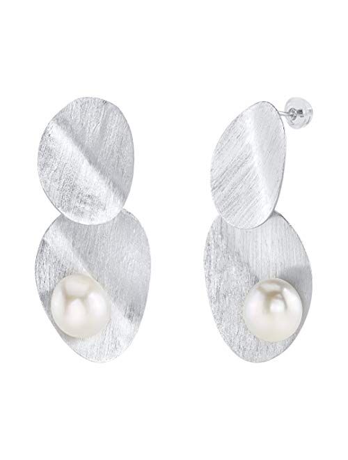 THE PEARL SOURCE 9mm Baroque Freshwater Pearl Lou Earrings for Women