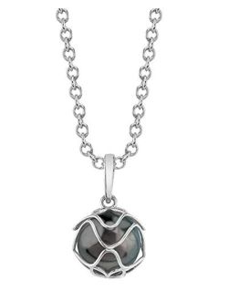 Cultured Pearl Pendant with Tahitian South Sea Pearl and 14K Gold Cora Caged Pearl Pendant Necklace for Women - THE PEARL SOURCE