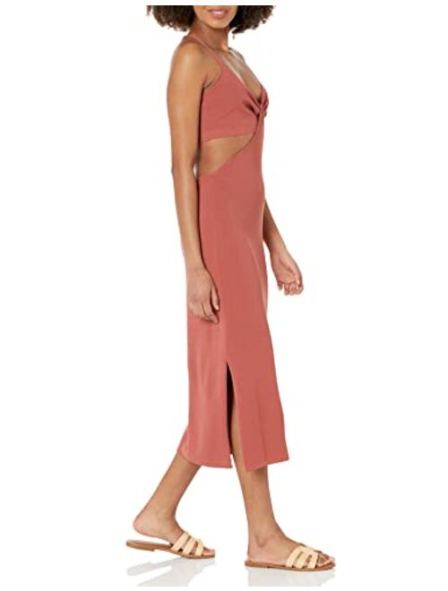 The Drop Women's Zuri Fitted Cut-out One Shoulder Maxi Sweater Dress