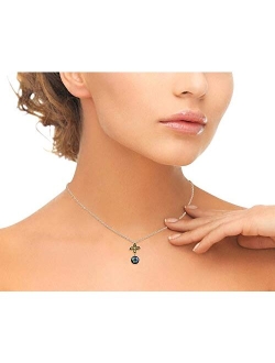 Black Japanese Akoya Saltwater Cultured Pearl & Cubic Zirconia Gianna Pendant Necklace for Women