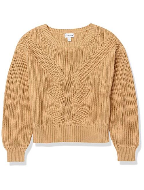 The Drop Women's Selena Cable Front Cropped Sweater
