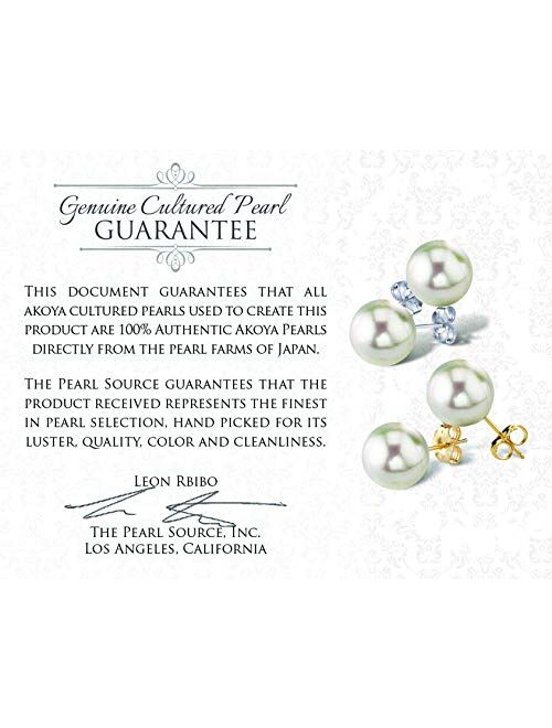 Japanese Akoya Cultured Pearl Earrings for Women 14K Gold Tessie Pearl and Diamond Stud Earrings for Women - THE PEARL SOURCE