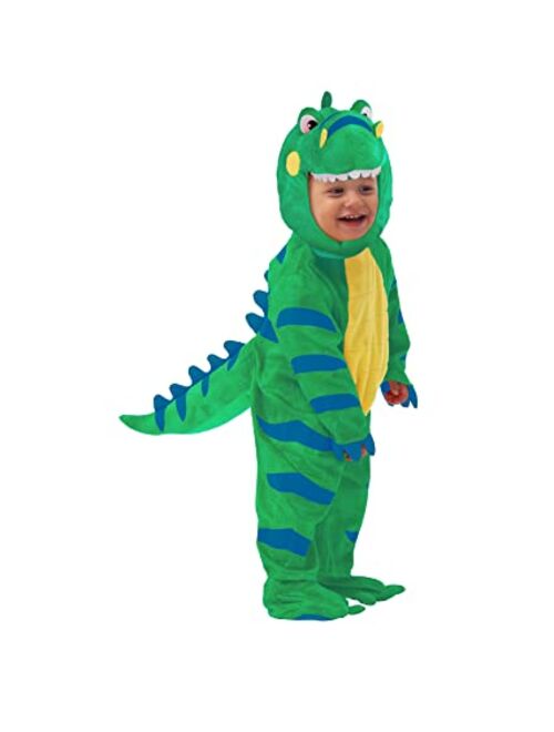 Spooktacular Creations Halloween Child Orange Dinosaur T-Rex Realistic Costume for Kids Toddler Halloween Trick or Treating-3T