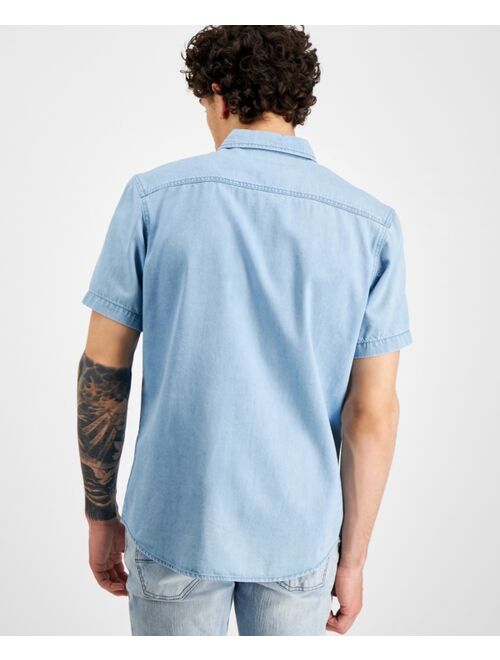 INC INTERNATIONAL CONCEPTS Men's Light Wash Denim Shirt, Created for Macy's