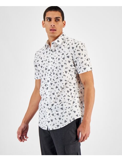 INC INTERNATIONAL CONCEPTS Men's Regular-Fit Floral Ditsy-Print Shirt, Created for Macy's