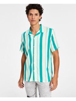 Men's Horizon Stripe Camp Shirt, Created for Macy's