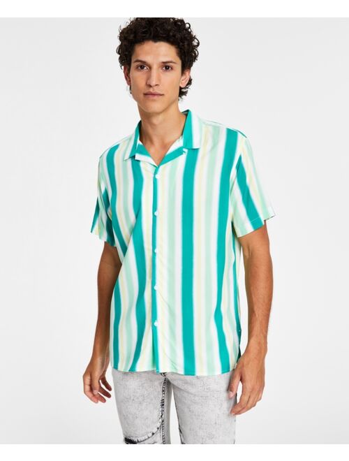 INC INTERNATIONAL CONCEPTS Men's Horizon Stripe Camp Shirt, Created for Macy's
