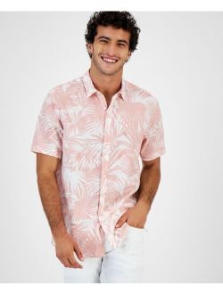Men's Palm-Print Camp Shirt, Created for Macy's
